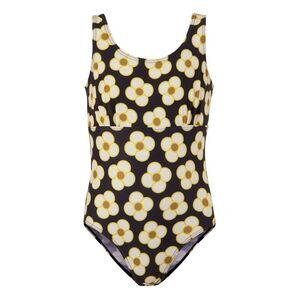Regatta Girls Orla Kiely Spinning Flower One Piece Bathing Suit / Black